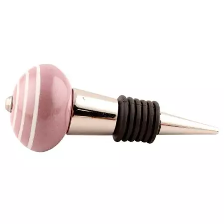 Lavender Striped Ceramic Wine Stopper
